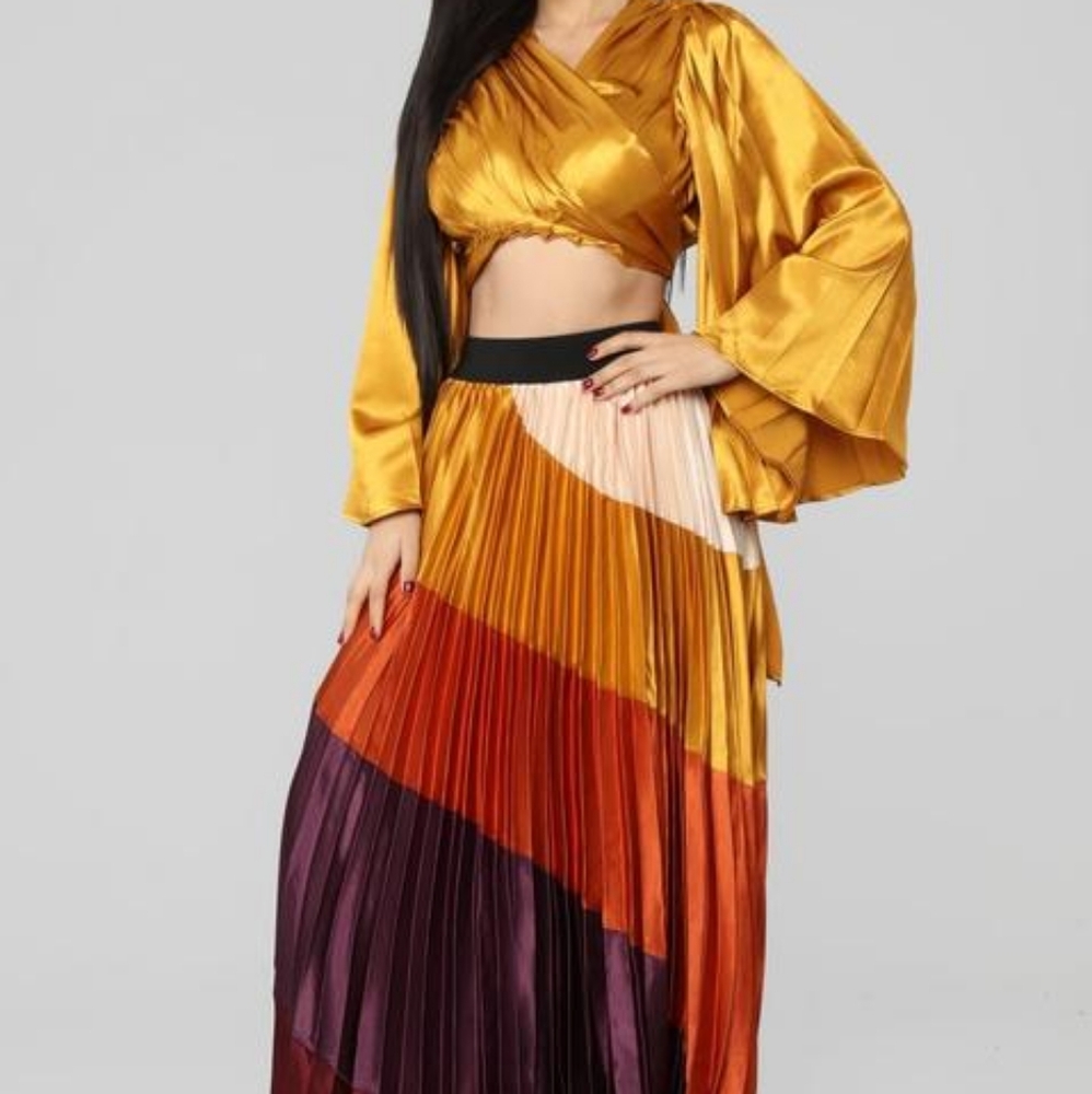 Color Block Skirt Set | Top + Skirt